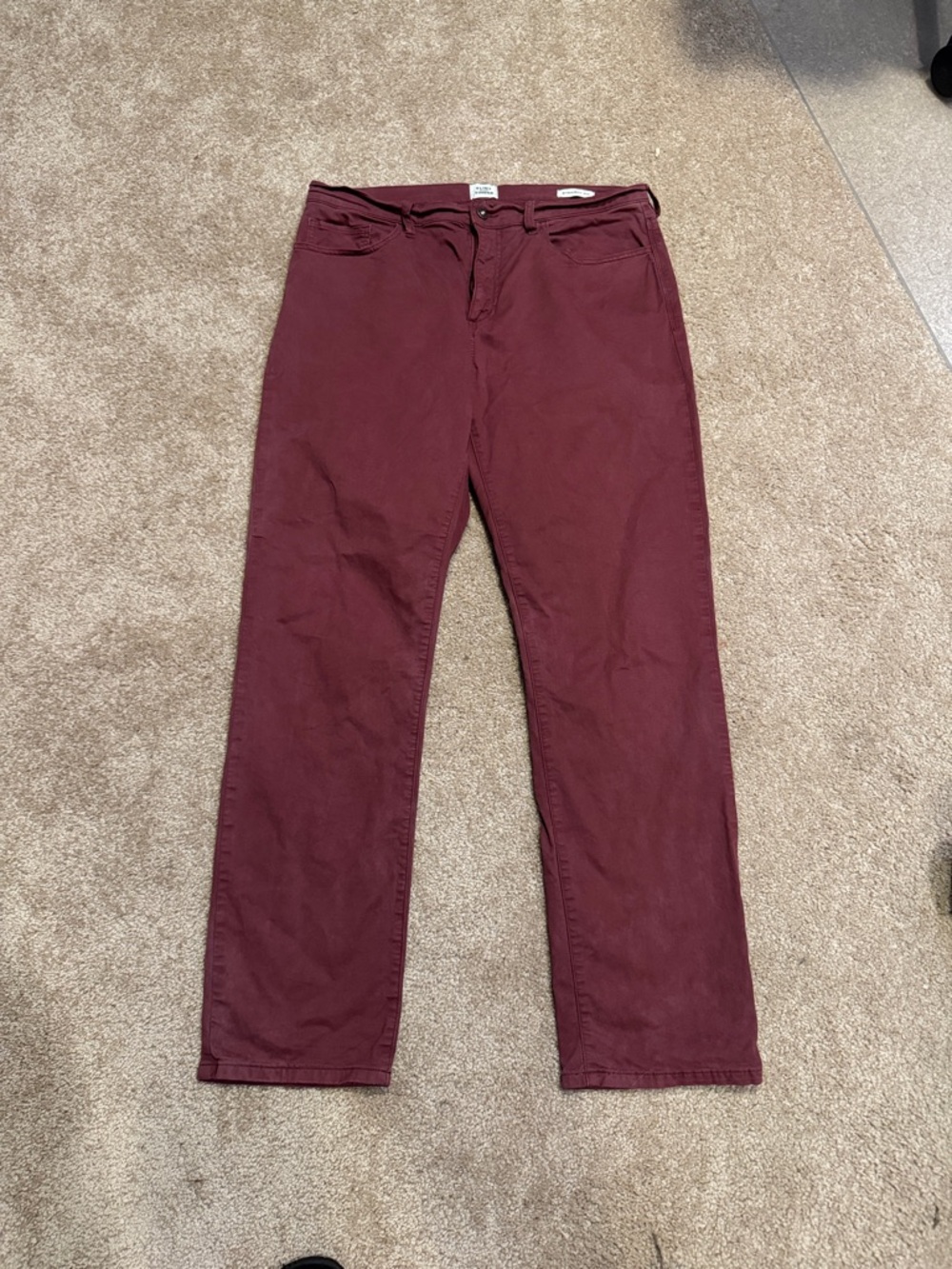 Men's Burgundy Slim Chino Pants